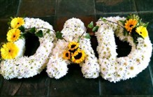 Floral letter wreath for DAD - send personalized funeral flowers in the Cape Town area